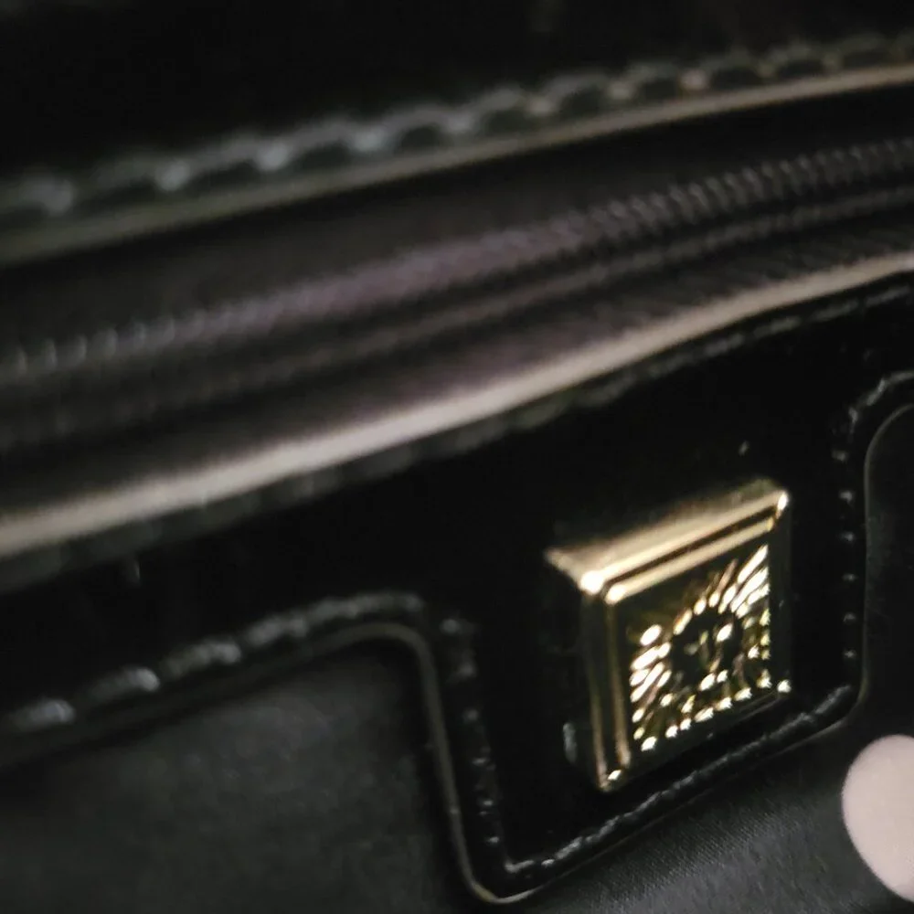 ANNE KLEIN‎ Luxury Handbag white with black and gold accents